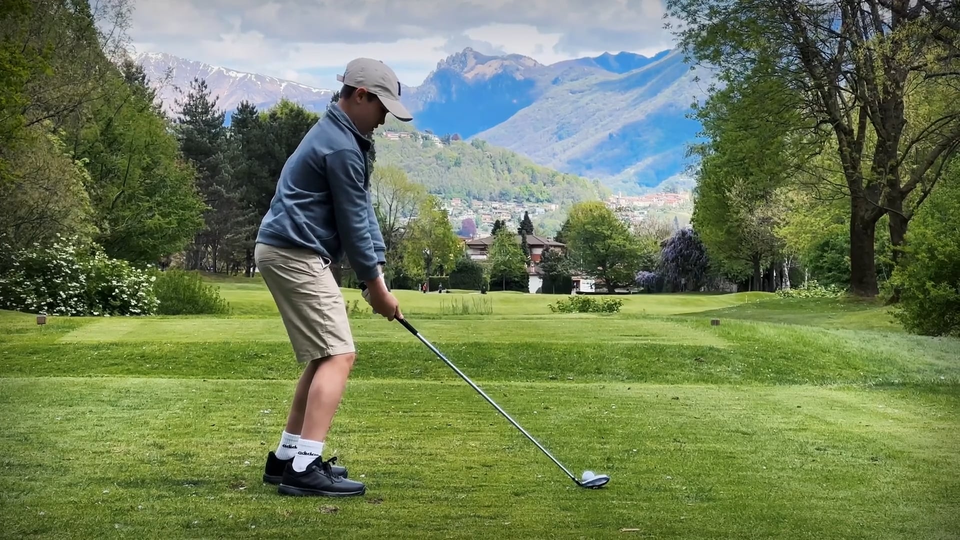 playing golf